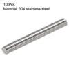 uxcell 10Pcs M6 x 50mm Fully Threaded Rod 304 Stainless