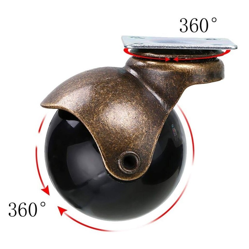 Multibao 4xPcs 2 Inch Ball Castor Wheel 50mm Antique Swivel