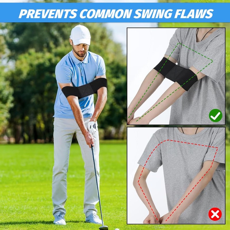 KIRZAX 2pcs Golf Swing Trainer Aid, Arm Posture Correction Band,