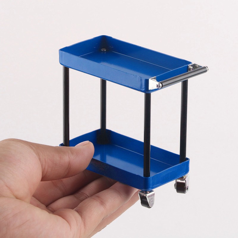 Mini 2‑Tier Tools Storage Trolley Mobile Workshop Garage Repair RC