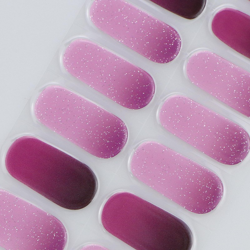 JMEOWIO Semi Cured Gel Strips Nail Art Sticker Wrap Glitter