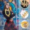 ASANMUI Hip Hop Constume Kit, Dollar Sign Necklace Ring 5pcs