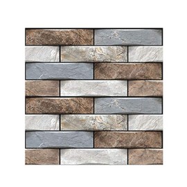 10-Sheet Peel and Stick Tile Backsplash Thicker Design Marble Tiles 12"x12" Stick on Backsplash Self Adhesive Backsplash for Kitchen, Bathroom Color Brick Multicolor