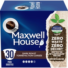 Maxwell House Dark Roast Coffee 100% Compostable K Cup Pods, 292g