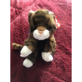 Ty New Ty Classic SPICE The Cat Plush 15" Stuffed Animal With Blue Ribbon 1997!