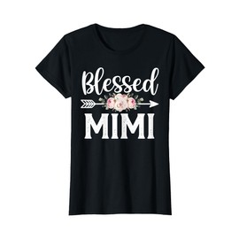 Womens Blessed to be Called Mimi Floral Mom Grandma Mother's Day T-Shirt