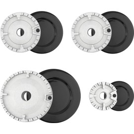 Gas Stove Burner Caps Set - High Performance Cooker Lids - 1 Large, 1 Small, 2 Middle