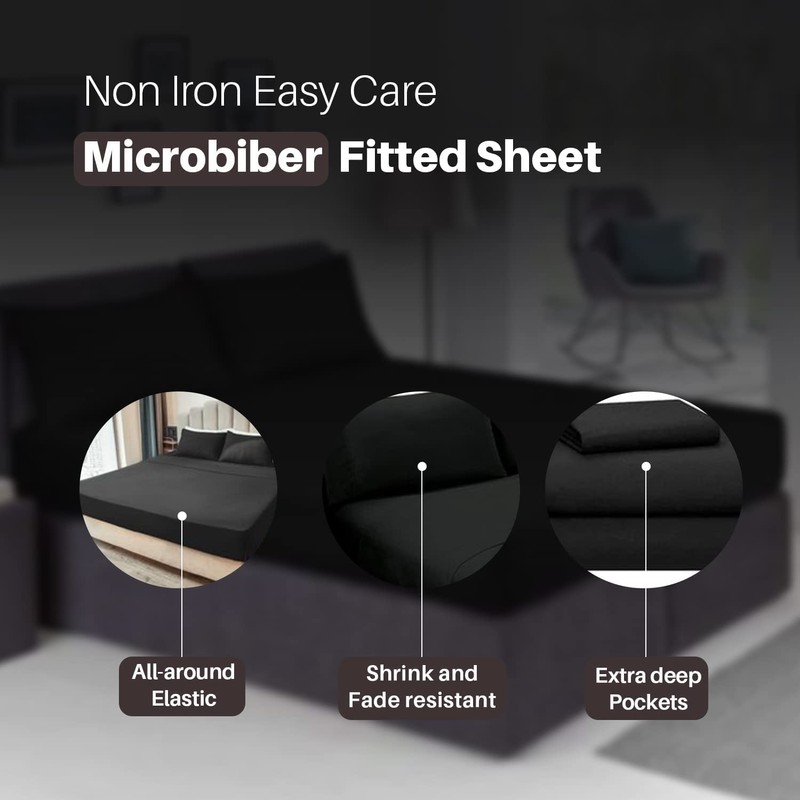 Fitted Bed Sheets 30cm 12 inch Deep Soft Comfy Microfiber