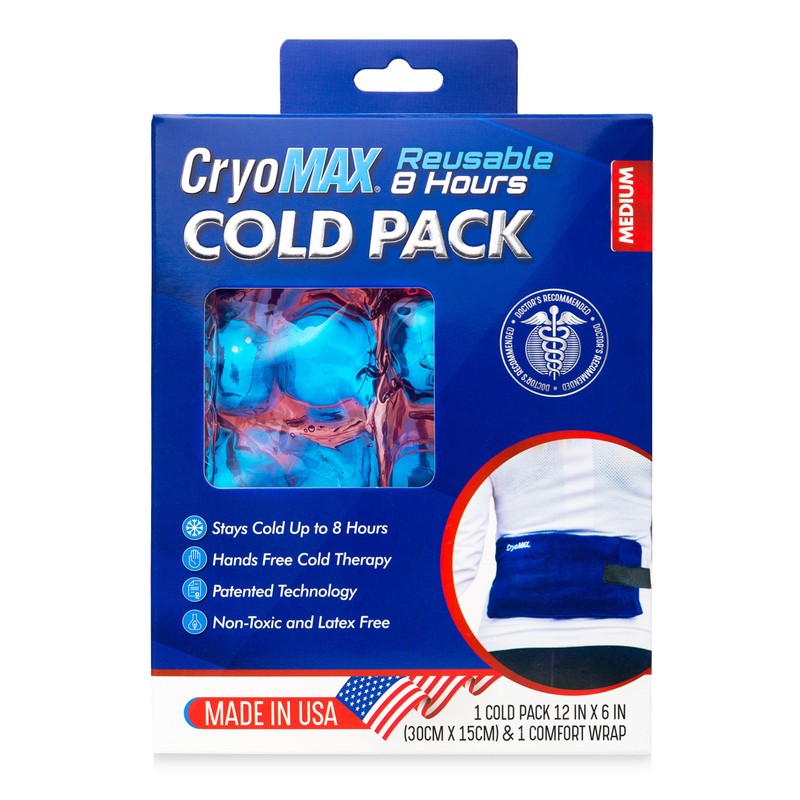 CryoMAX Cold Pack, 8 Hour Reusable Cold Therapy Ice Pack