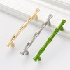 Caylingdee Gold Cabinet Handles 3-3/4"(96mm) Hole Centers Bamboo Shape Cabinet