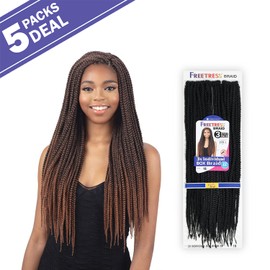 FreeTress Crochet Braids 3X Individual Box Braid 22" (5-pack, T27)