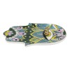 Green Chakra Hamsa Palm Mandala and Evil Eye Ceramic Dish