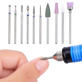 Rapidbok Pack of 10 Nail Drill Bits, Nail Cutter, Tungsten Alloy Nail Cutter Bits, Professional Nail Cutter, Gel Nail Accessories, Nail Design Accessories for Manicure, Pedicure, Removal, Nail Art