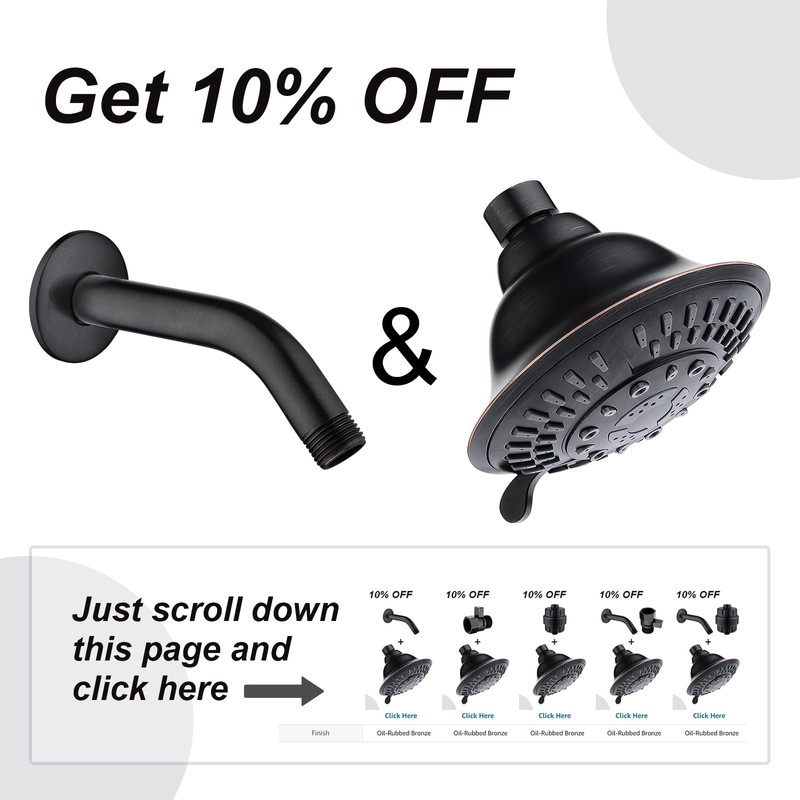 BRIGHT SHOWERS Shower Head High Pressure Rain Showerhead 5 Spray