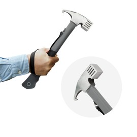 Sanrike Tent Hammer, Peg Hammer, Lightweight, Small, Multi-functional, Multi-purpose, Safe, High Carbon Steel, Peg Stripping, Dirt More, Camping Setup Tool, Outdoor Activities, Mountain Climbing,