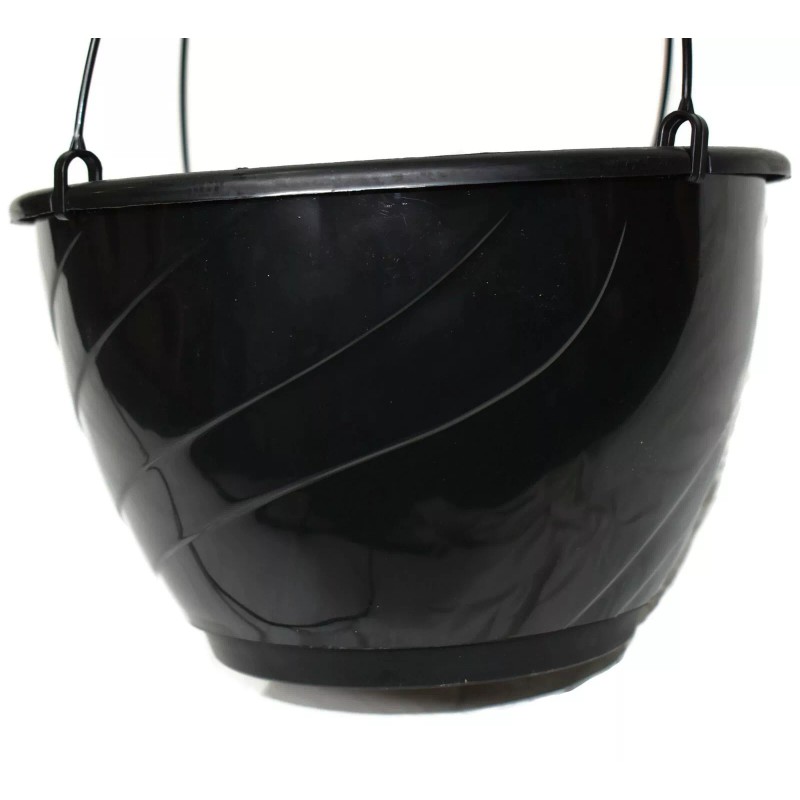 Landmark Plastics 12" Black Plastic Hanging Baskets {Set of 10}