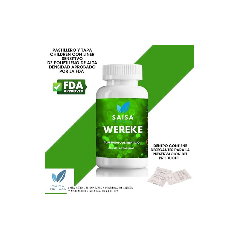 Wereke 100 Puro 100 Cpsulas de 400 mg Control de