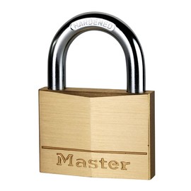 Master Lock 160EURD Key Padlock with Brass Body, Gold, 8,2 x 6 x 1,4 cm