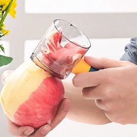 JE Fruit Peeler with Container Multi-Function 2-Way Vegetable Peeler with Storage Box Twin Stainless Steel Blade Soft Grip Apple Peeler for Kitchen Veggie Potato Cucumber Carrot Apple (Pack of 1)