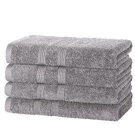 DARWEN STAR Hand Towels - Pack of 4 100% Egyptian Cotton 500 GSM Premier Quality Quick Dry Multipurpose Super Soft & Absorbent 50 x 85 cm (Light Grey)