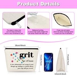 Inspirational Gift for Women Girls Grit Definition Makeup Bag Encouragement New Job Promotion Gift for Coworker Graduation Gift for Friends Daughter Sister Inspiring Birthday Christmas Gift for Her