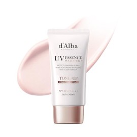 D’ALBA Waterfull Tone-Up Sunscreen SPF 50+ 50 ml – Protector Solar Facial Coreano con Trufa Blanca y Centella – Bloqueador Facial Tono Rosa de Textura Ligera para Piel Sensible K Beauty