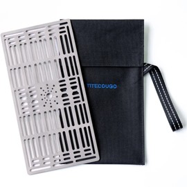 TITECOUGO Titanium Grate, Small, BBQ Stove, Heat Resistant, Lightweight, Convenient, Packing Bag Included, For Outdoor Activities, Camping, Gardens, Kitchens, Trekking, Mountain Climbing, Grilling, Barbecues, Bonfire Stands, Spare Parts, BBQ Tool, Durable, Rust Free, Easy to Clean