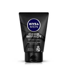 Nivea Men Deep Impact Intense Clean Face and Beard Wash - Black Carbon, 100 ml (3.3 oz)