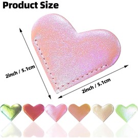 6PCS Leather Heart Bookmarks, Corner Bookmark, Page Markers for Women, Kids, Teachers, Students, Reading Gifts for Book Lovers, Bulk Classroom Prizes for Girls & Boys