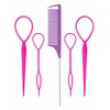 5 Piece Hair Braiding Tools Set with Rat Tail Comb
