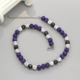 HMOOY Baseball Pearl Necklace for Men Women Sparkling Rhinestones Inspired Pearl Necklace Athletes Sports Necklace Gifts for Baseball Team, Zinc, No Gemstone