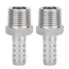 2 Pack 304 Stainless Steel Hose Connector Straight Pipe Adapter