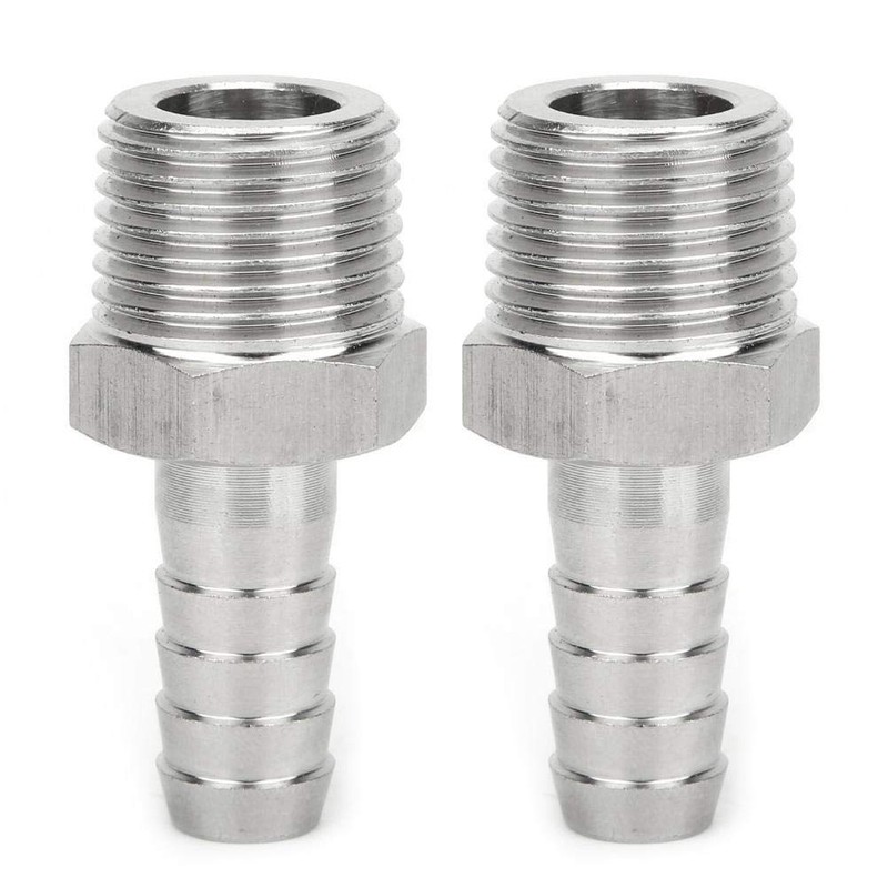 2 Pack 304 Stainless Steel Hose Connector Straight Pipe Adapter