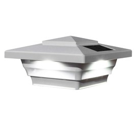 Classy Caps SL4400 PVC Windsor Solar Post Cap, 4" x 4", White