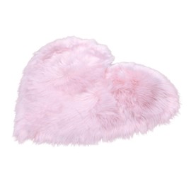 Faux Fur Sheepskin Pink Shag Rug Silky Super Soft and Machine Washable Great for Girls Bedroom or Bathroom or Photography Get The Real Look Without Harming Animals (Heart 2.5 feet x 3 feet)