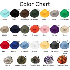 Wide Brim Hiking Fishing Safari Boonie Bucket Hats 100% Cotton UV Sun Protection for Men Women Outdoor Activities S/M Navy