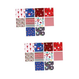 ABOOFAN 20pcs Christmas Cotton Patchwork Fabric Bundles for Crafting Comfortable and Breathable Quilting Fabric Assorted Patterns for Seasonal Projects and Decorations