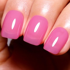 Imtiti Sheer Rose Gel-Nagellack, 15 ml, Gelee-Pulver, violett, transparent, UV/LED, gehärtet, für DIY, Maniküre und Pediküre, 1 Stück