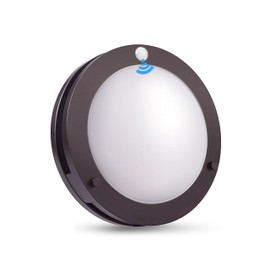 CLOUDY BAY Indoor Outdoor 10inch 5 Color Motion Sensor Light Sensor LED Flush Mount Ceiling Light, 2700K/3000K/3500K/4000K/5000K Selectable, 20W CRI90+ Oil Rubbed Bronze,Dustproof Design,Wet Location