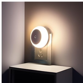 Night Lights, Round Nursery Night Light with Light Sensors, Auto Dusk to DAW Sensor, Soft Brightness Light, Nightlight Ideal for Kids Room, Bedroom, Bathroom, Hallway, Kitchen (4 PCS, Warm Light)