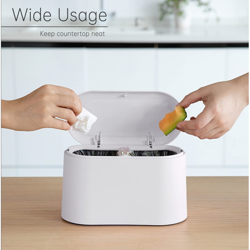 MONGTINGLU Mini Trash Can with Lid Removable Small Garbage Can,