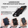 PURISTO KLIK Slim Wallet Add Ons Leather Cover, Black vegan,