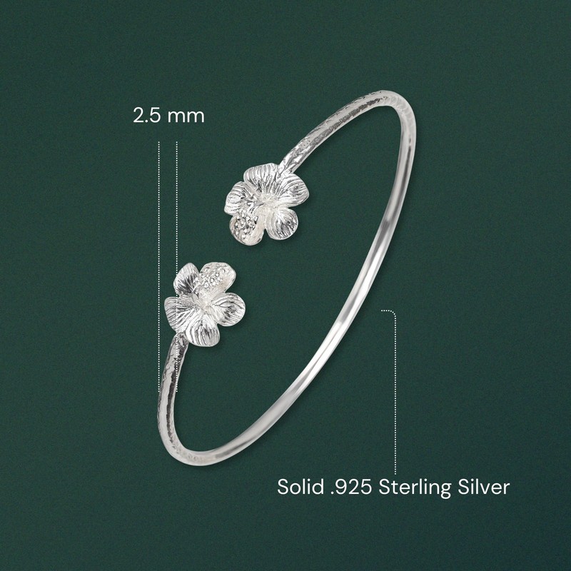 Better Jewelry Flower Hibiscus Ends .925 Sterling Silver West Indian