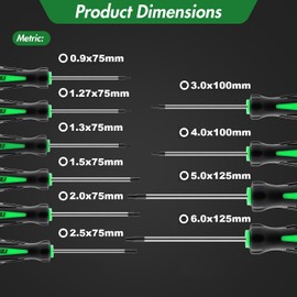 LOZAGU 10-Piece Metric Hex Screwdriver Set, Metric(0.9mm-6mm) Hex Allen Wrench Screwdriver Set, Perfect for RC Cars, Quadcopters and Helicopter Car Models