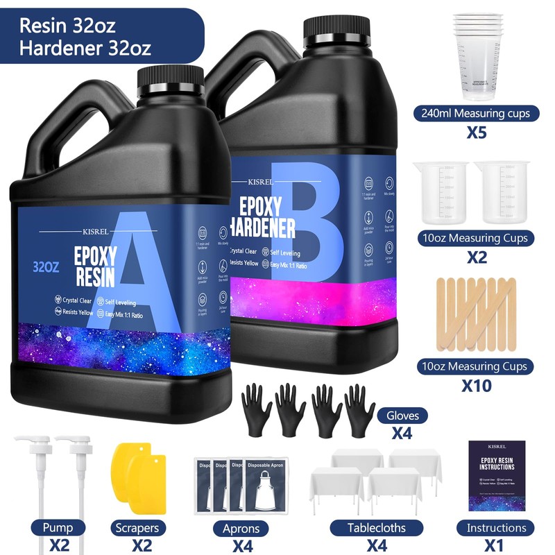 Epoxy Resin 64OZ - Crystal Clear Epoxy Resin Kit -