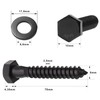 ORTAVA Hexagon Wood Screws (10, Black, M6 x 75)