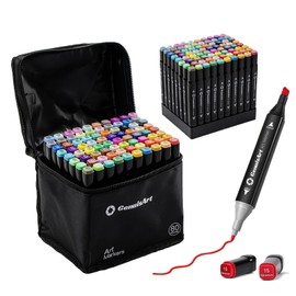 GenuisArt Alcohol Markers,80 Colors Chisel & Fine Dual Tips Art Markers,Paint Markers For Coloring, Drawing, Sketching, Card Making and DIY Patinting- Perfect for Adults and Kids