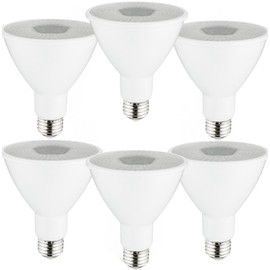 Diodesy- Pack of 6 PAR30LN/LED/9W/FL35/D/E/30K PAR30 Long Neck LED Flood Light Bulb, 9W (75-Watts EQ), Dimmable, 3000K Soft White, 850LM, Long Lasting E26 Light for Recessed Trim, Track, Accent, ETL
