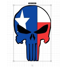 trading Decals Punisher Texas Flag Custom Bumper Sticker Vinyl Decal 4x6 Inches!