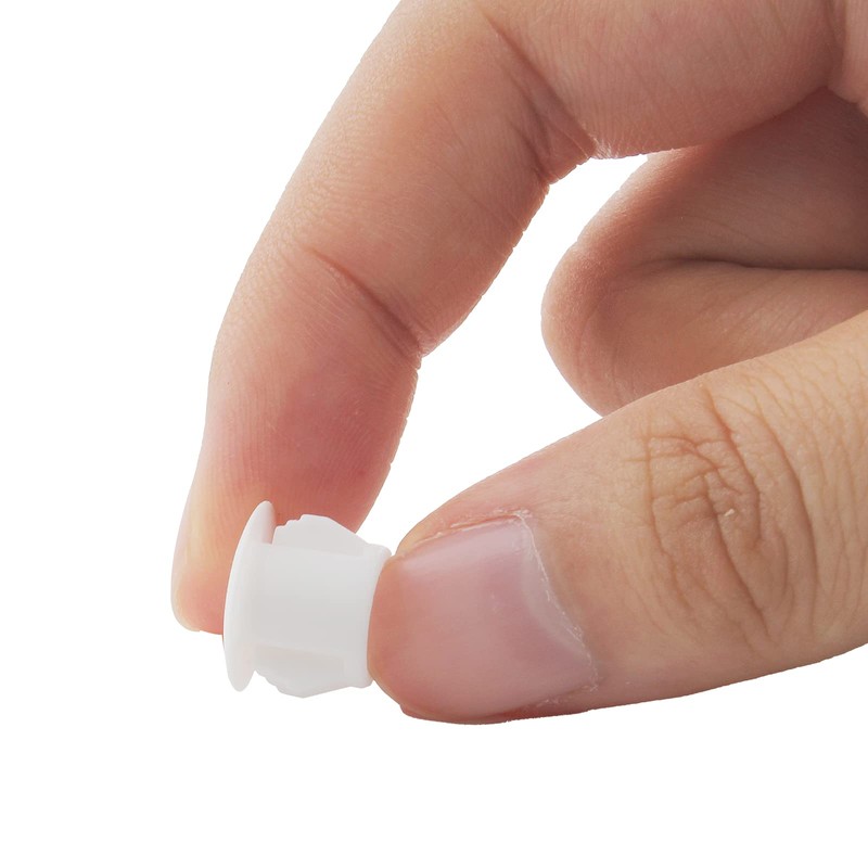 Uenhoy 100 Pcs 3/8" Plastic Hole Plugs White Flush Type